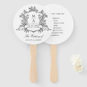 白黒クレストの式結婚のタイムライン ハンドファン (正面&裏面)