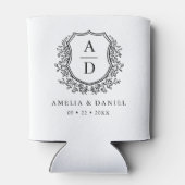 白黒クレストモダンモノグラ結婚ム 缶クーラー (裏面)