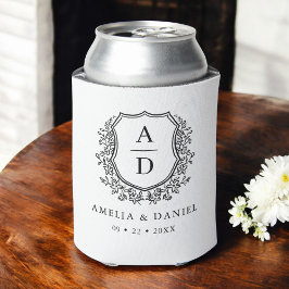 白黒クレストモダンモノグラ結婚ム 缶クーラー