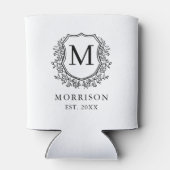 白黒クレストモダンモノグラ結婚ム 缶クーラー (裏面)