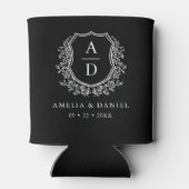 白黒クレストモダンモノグラ結婚ム 缶クーラー (裏面)