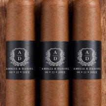 白黒クレストモノグラム結婚ズシガーバンド