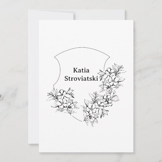 白黒クレスト卒業発表 招待状 (正面)