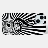 白黒クレフ、 音符記号ミュージックノートスターバスト Case-Mate iPhoneケース (裏面 (横))