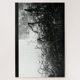 白黒クレーンパズル ジグソーパズル