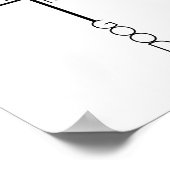 白黒クロスミニマリストのクリスチャン ポスター (角)