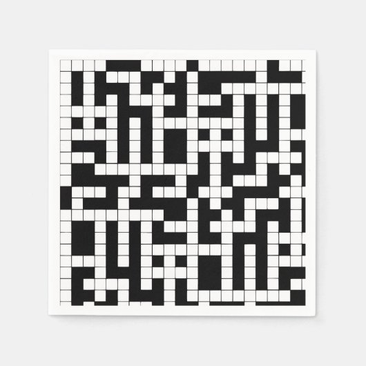 白黒クロスワード紙ナプキンス スタンダードカクテルナプキン (正面)