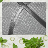 白黒クローズアップバスケットボール キッチンタオル (折り畳み)