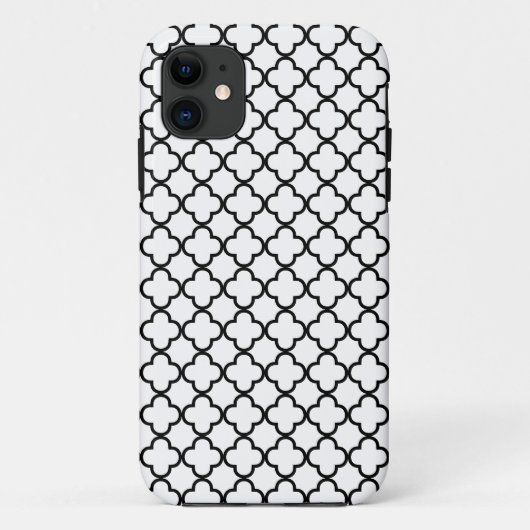 白黒クローバーのクローバーパターン Case-Mate iPhoneケース (裏面)