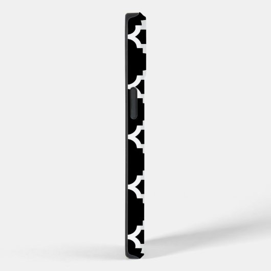 白黒クローバーパターンカスタムモノグラム Case-Mate iPhoneケース (裏面 / 右)