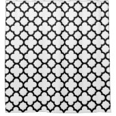 白黒クローバーパターン シャワーカーテン (正面)