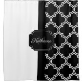 白黒クローバー シャワーカーテン (正面)