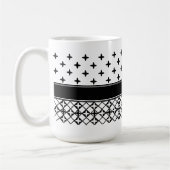 白黒クローバー モノグラムの コーヒーマグカップ (左)