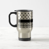 白黒クローバー モノグラムの トラベルマグ (左)