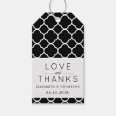 白黒クローバー、格子結婚工 ギフトタグ (正面)