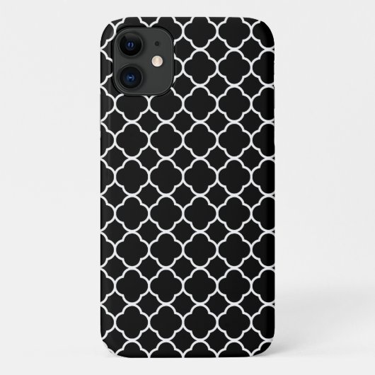 白黒クローバー、格子、トレリス Case-Mate iPhoneケース (裏面)