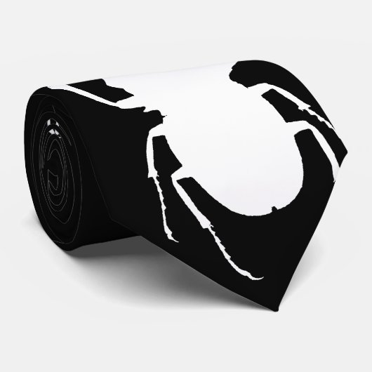 白黒クワガタムシのタイ ネクタイ (ロール)