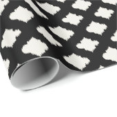 白黒クールイカットモロッコパターン ラッピングペーパー (ロールコーナー)