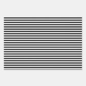 白黒クールストライプの ラッピングペーパーシート (正面2)