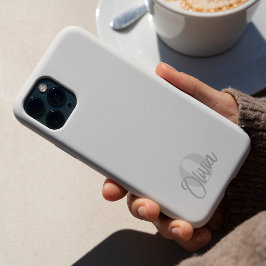 白黒クールホワイトスクリプモダントのモノグラム iPhone 15 PROケース