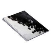 白黒クールモノグラム牛革 ノートブック (右側)