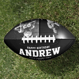 白黒クール誕生日ギフトモダン写真 アメリカンフットボール
