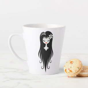 白黒グかわいらしール カフェラテマグ