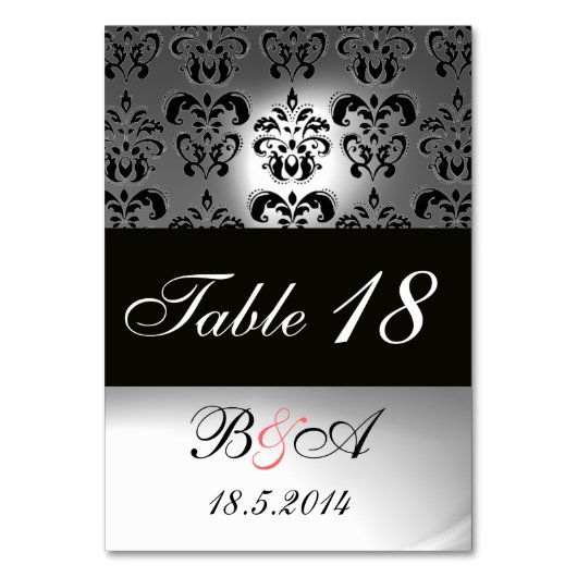 白黒グエレガントレーダマスクモノグラム テーブルナンバー (正面)