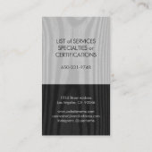 白黒グフェイクレー木モダン材ミニマル縦 名刺 (裏面)