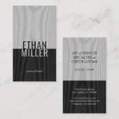 白黒グフェイクレー木モダン材ミニマル縦 名刺 (正面/裏面)