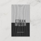 白黒グフェイクレー木モダン材ミニマル縦 名刺 (正面)