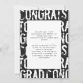 白黒グモダンランギー写真卒業inv 招待状 (裏面)