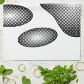 白黒グラデーションで犬の足を印刷 キッチンタオル (折り畳み)