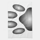 白黒グラデーションで犬の足を印刷 キッチンタオル (縦)