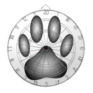 白黒グラデーションで犬の足を印刷 ダーツボード