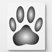 白黒グラデーションで犬の足を印刷 フォトプラーク (正面)