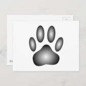 白黒グラデーションで犬の足を印刷 ポストカード (正面/裏面)