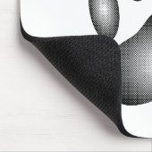 白黒グラデーションで犬の足を印刷 マウスパッド (コーナー)