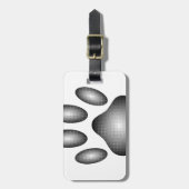 白黒グラデーションで犬の足を印刷 ラゲッジタグ (正面縦)