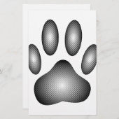 白黒グラデーションで犬の足を印刷 便箋 (正面/裏面)