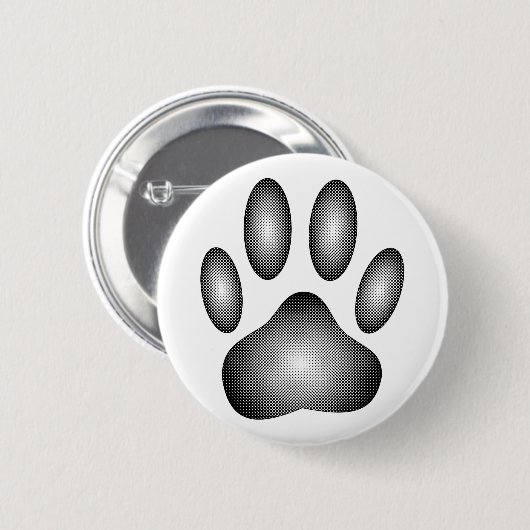 白黒グラデーションで犬の足を印刷 缶バッジ (正面&裏面)