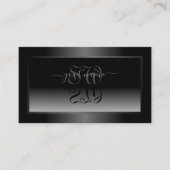 白黒グラデーションの下塗りフレームイニシャル 名刺 (正面)