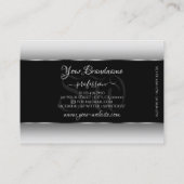 白黒グラデーションイニシャル楕円形シルバーフレーム 名刺 (裏面)