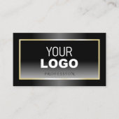 白黒グラデーションシャンパンフレームとロゴ 名刺 (正面)