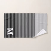 白黒グラデーションストライプのモノグラムの バスタオルセット (ハンドタオル)