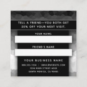 白黒グラデーションモダンエレガントプロフェッショナル 予約カード (裏面)