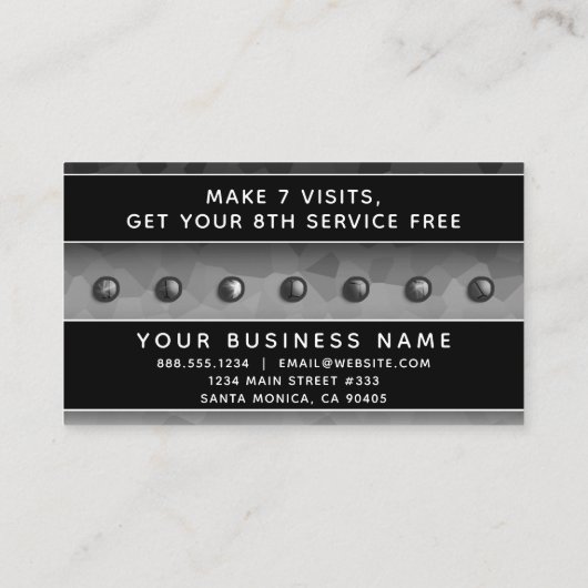 白黒グラデーションモダンエレガントプロフェッショナル 予約カード (裏面)