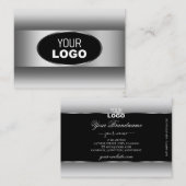 白黒グラデーションロゴシルバー楕円フレーム 名刺 (正面/裏面)