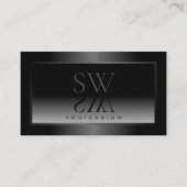 白黒グラデーション下塗りフレームモノグラム 名刺 (正面)