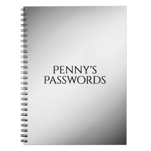 白黒グラデーション個人用ノートブック ノートブック (正面)